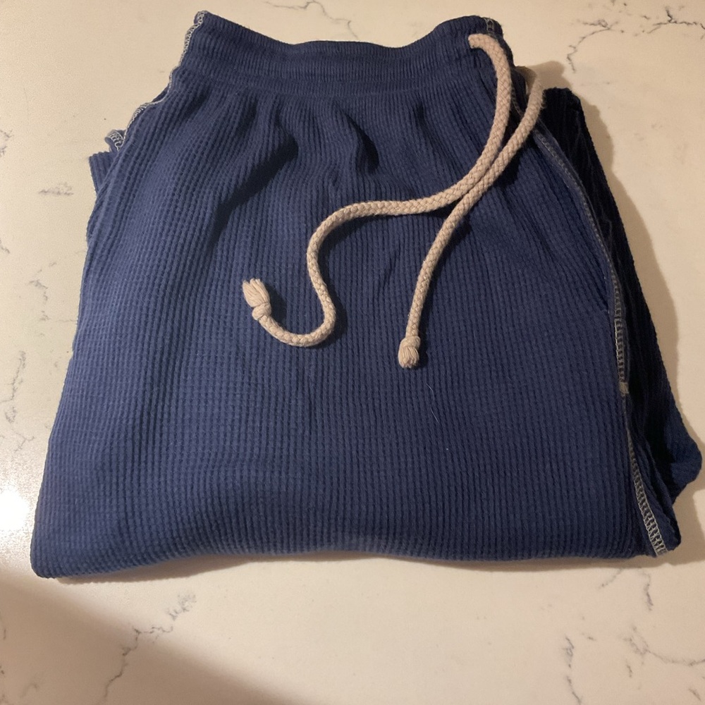 Men’s navy blue ribbed lounge pants